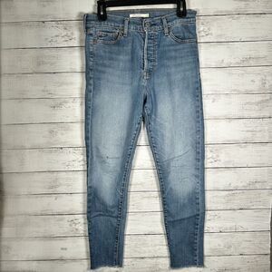 Levi's Women's Wedgie Skinny Jeans Raw Hem Button Fly Size 29